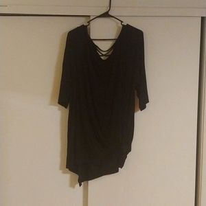 Torrid 2XL loose fitted half sleeve shirt black.